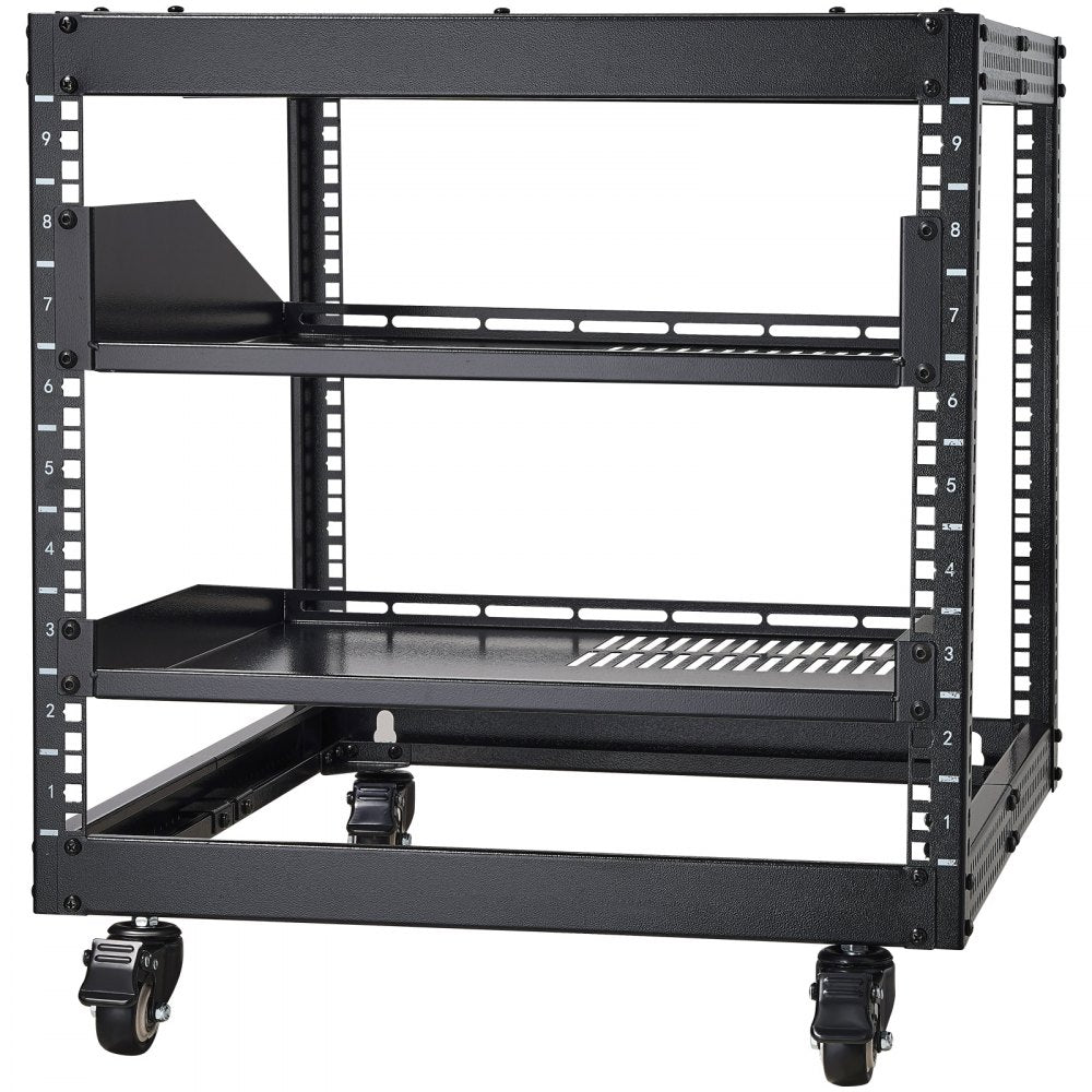 SPT-504-09 - 9U Adjustable Server Rack, 23"-40", Mobile with Accessory Kit
