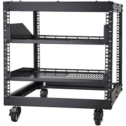 SPT-504-09 - 9U Adjustable Server Rack, 23"-40", Mobile with Accessory Kit