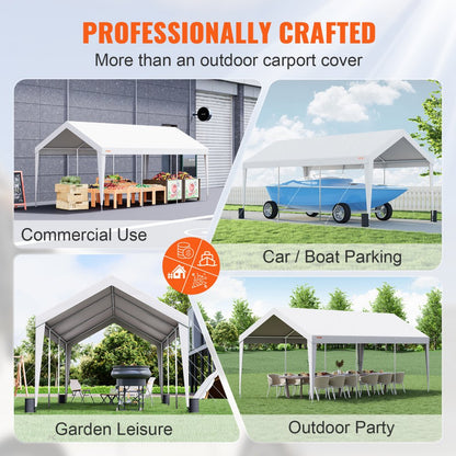 010595014191 - 10x20 ft VEVOR Heavy-Duty Carport with Reinforced Poles