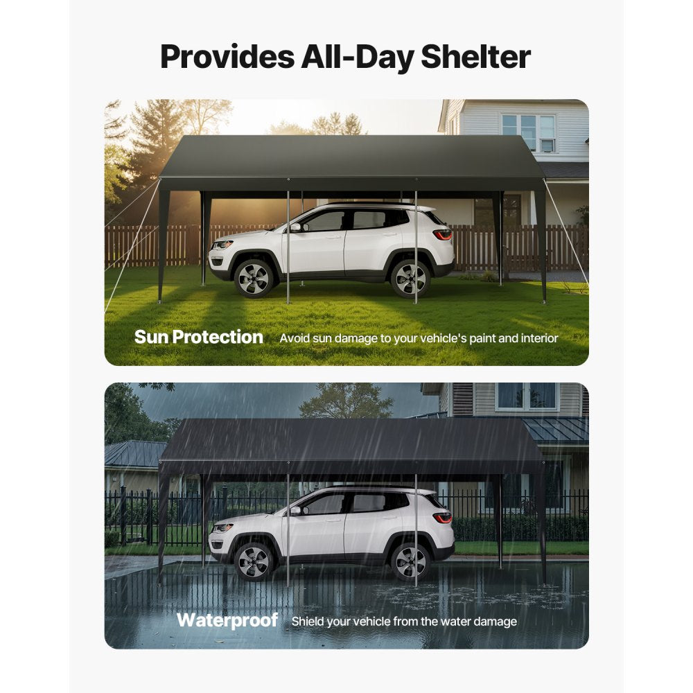 SXYJSCK-KFS1020FT-G - 10x20 FT Heavy-Duty Portable Garage for Cars & RVs