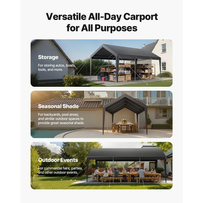 SXYJSCK-KFS1020FT-G - 10x20 FT Heavy-Duty Portable Garage for Cars & RVs