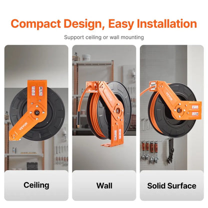 NT-A30 - 100ft Retractable Air Hose Reel with Auto-Rewind System