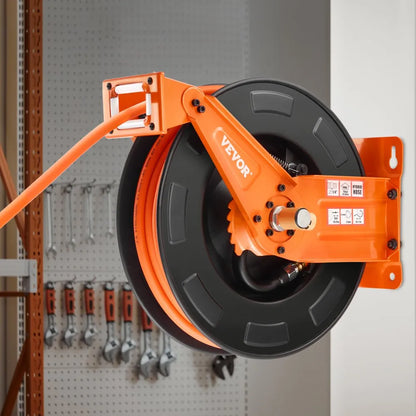 NTS-A15B - 65ft Retractable Air Hose Reel with Auto-Rewind and Dual Arms