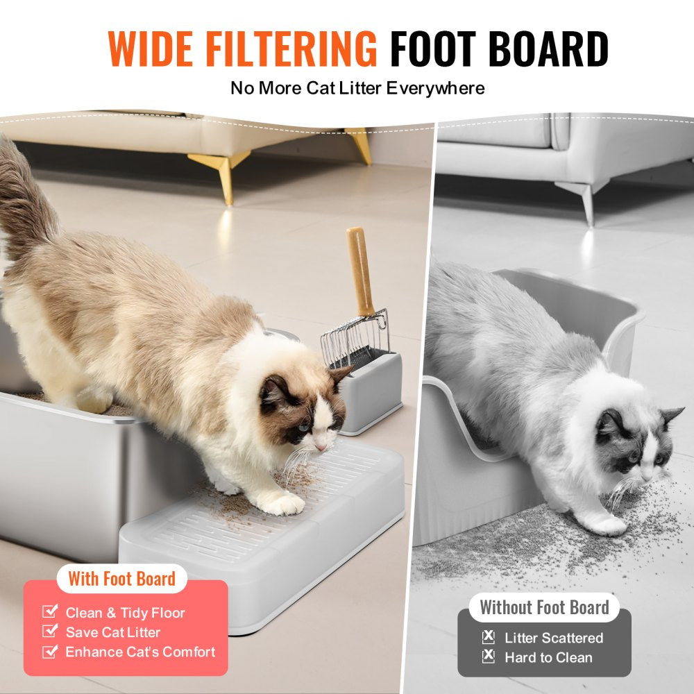 BP101 - Spacious 7.87" Deep Cat Litter Box for Multi-Cat Homes