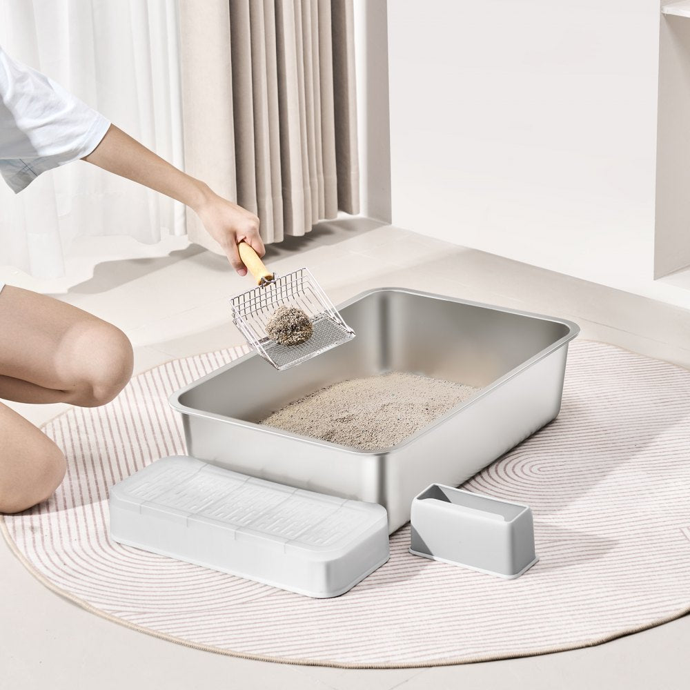 BP102 - Spacious 6-Inch Deep Cat Litter Box Set for Multi-Cat Homes