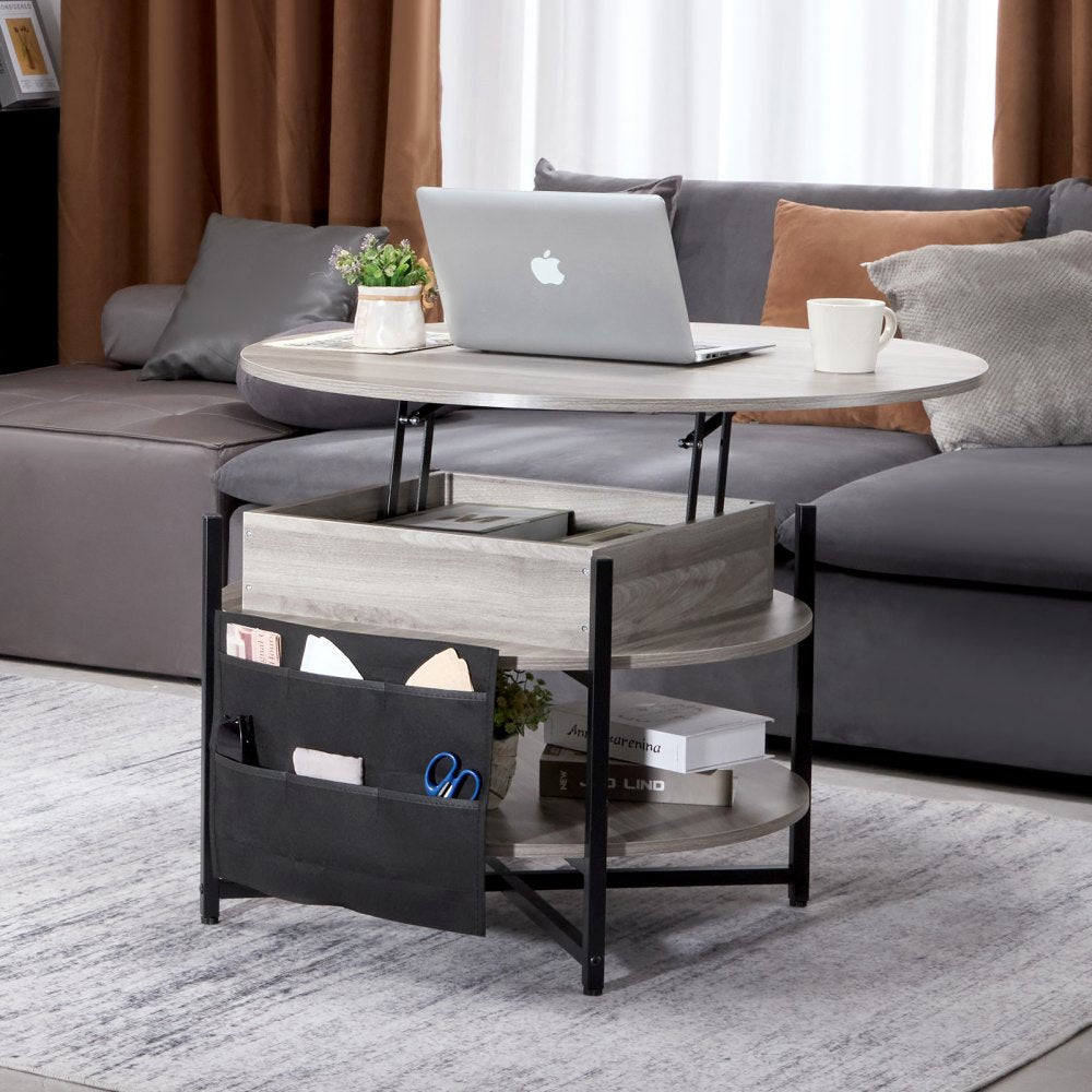 KLCT-14 - Adjustable Lift Top Coffee Table with Hidden Storage Compartments