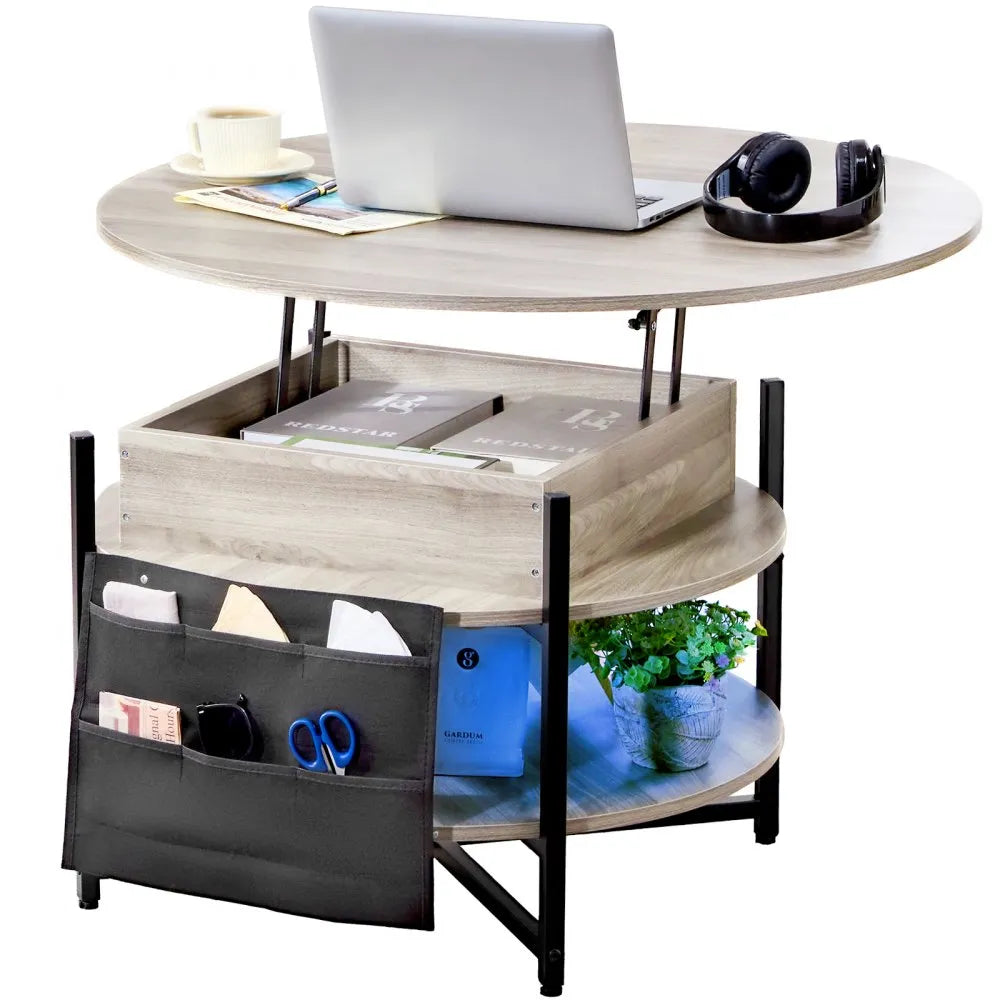 KLCT-14 - Adjustable Lift Top Coffee Table with Hidden Storage Compartments