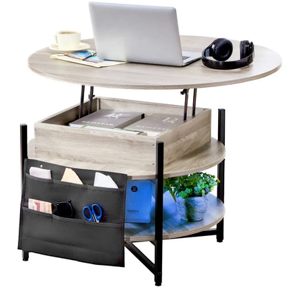 KLCT-14 - Adjustable Lift Top Coffee Table with Hidden Storage Compartments