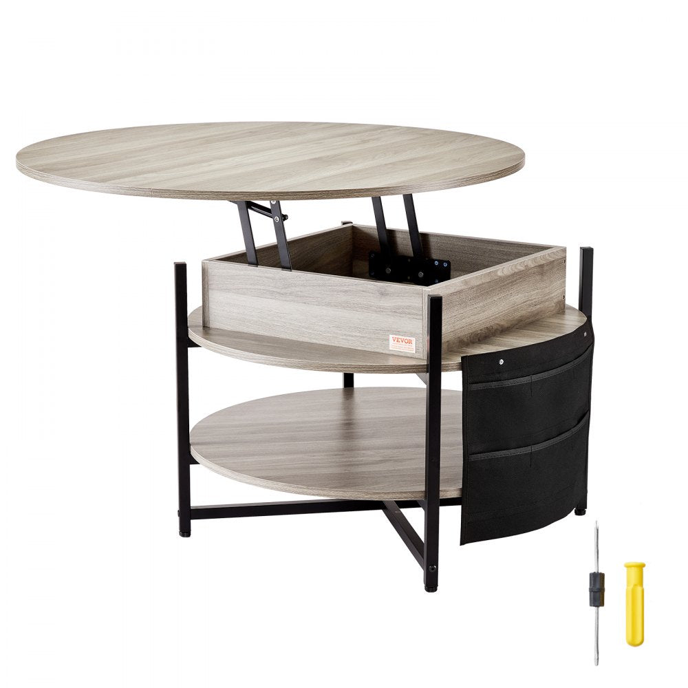 KLCT-14 - Adjustable Lift Top Coffee Table with Hidden Storage Compartments