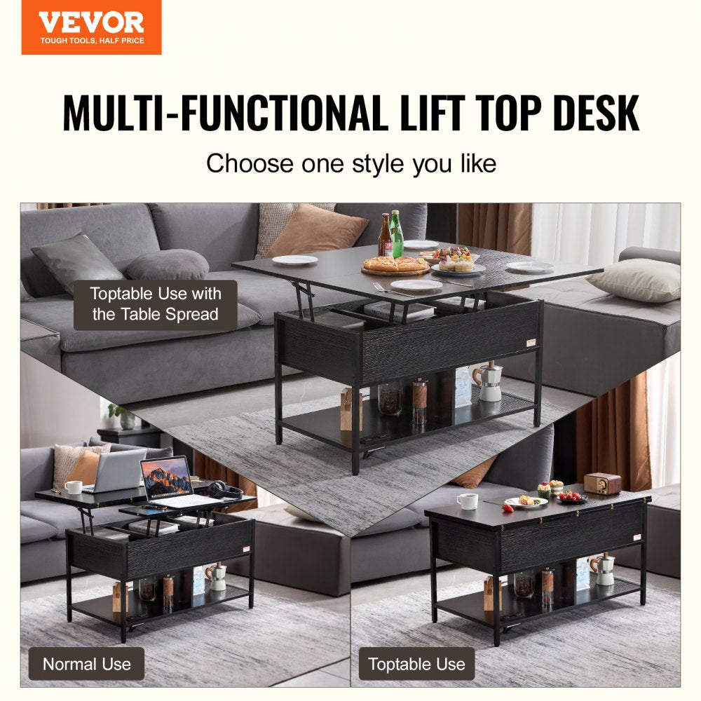KLCT-08 - Versatile Lift-Up Coffee Table with Storage & Adjustable Height