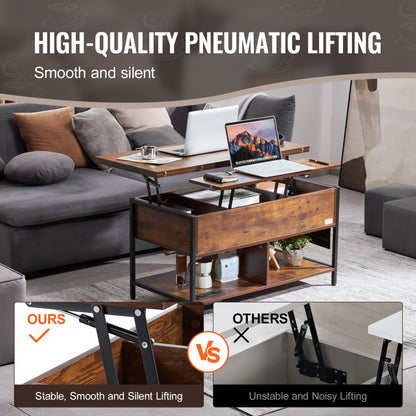 KLCT-05 - Versatile Lift-Top Coffee Table with Storage & Ambient Lighting