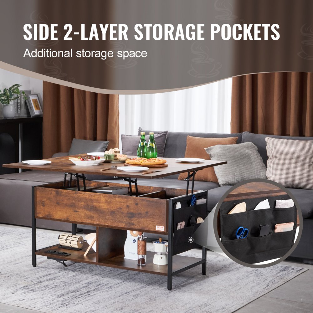 KLCT-05 - Versatile Lift-Top Coffee Table with Storage & Ambient Lighting