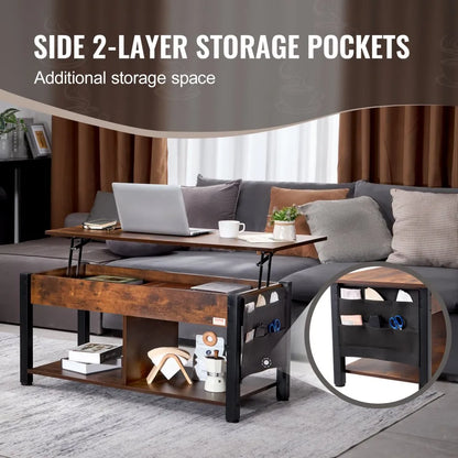 KLCT-11 - Versatile 41.7" Lift-Up Coffee Table with Storage Solutions