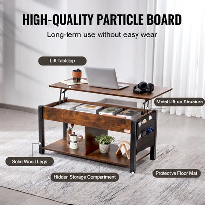 KLCT-11 - Versatile 41.7" Lift-Up Coffee Table with Storage Solutions