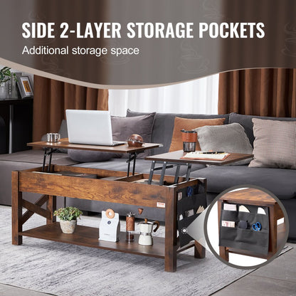 KLCT-12 - Adjustable 47.5" VEVOR Coffee Table with Hidden Storage