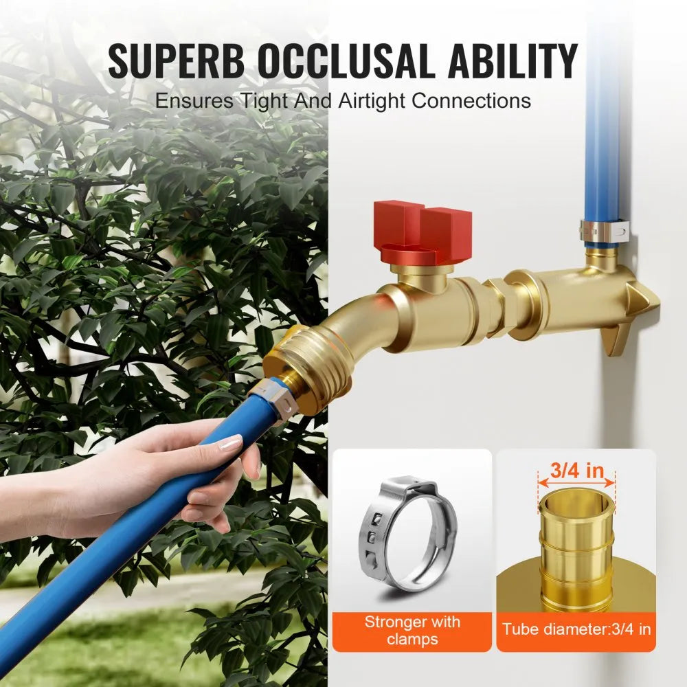 PF5c-S3/4x3/4F Ⅱ - Durable Brass 3/4" Pipe Fittings, 12PCS Set