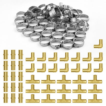 PF5c-S3/4x3/4F Ⅱ - Durable Brass Pipe Fittings for Plumbing, 12PCS Set