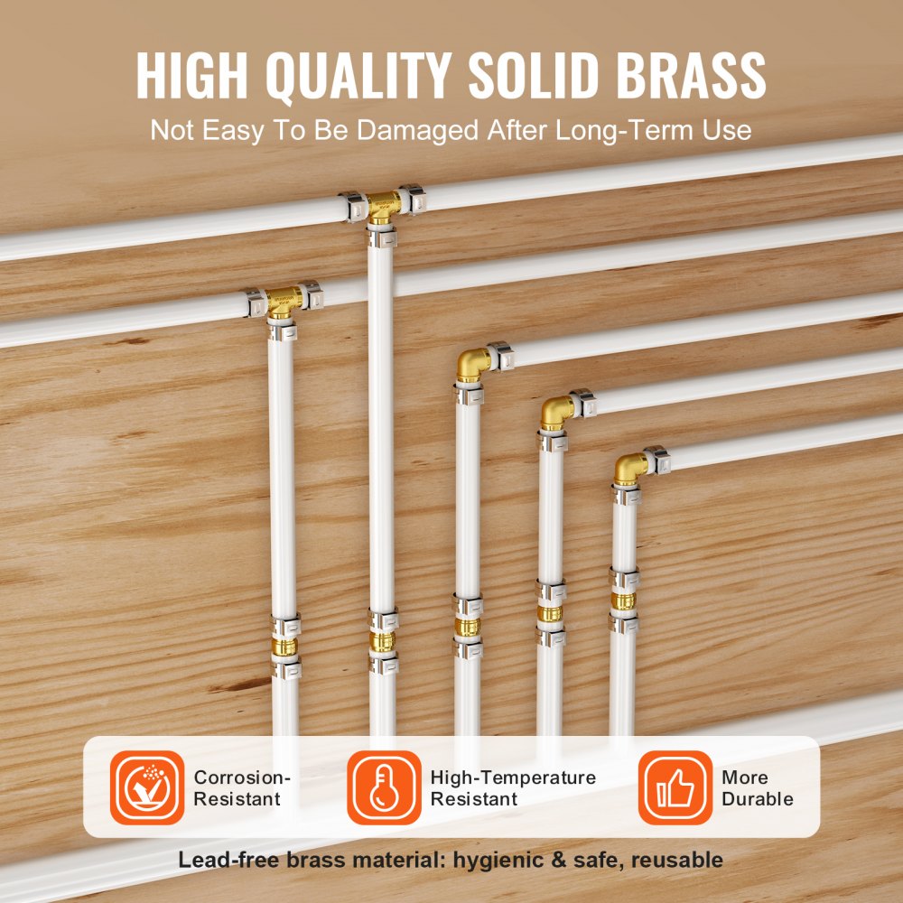 PF5c-3/4-SLT - 45PCS Lead-Free Brass Pipe Fittings for Plumbing Projects