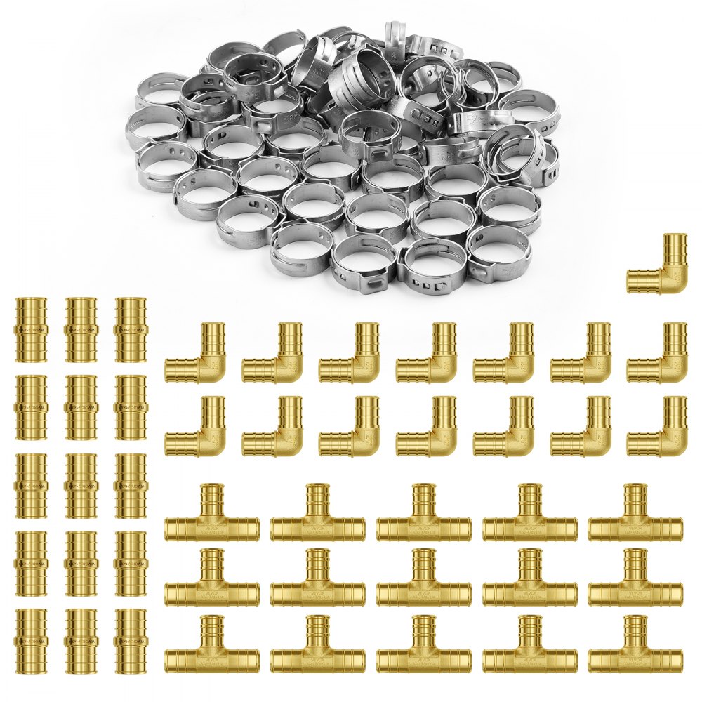 PF5c-3/4-SLT - 45PCS Lead-Free Brass Pipe Fittings for Plumbing Projects