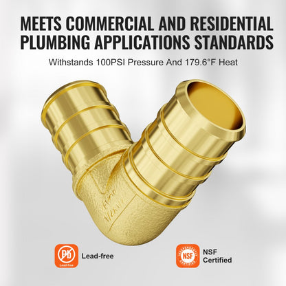 PF5c-L1/2x1/2 Ⅱ - Brass Pipe Fittings for PEX/PP, Easy Install