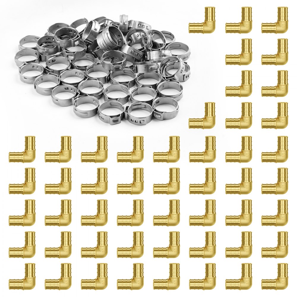 PF5c-L1/2x1/2 Ⅱ - Brass Pipe Fittings for PEX/PP, Easy Install