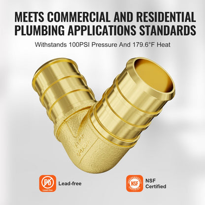 PF5c-L3/4x3/4 Ⅱ - 50 Brass Clamp Elbows for Heating & Plumbing Systems