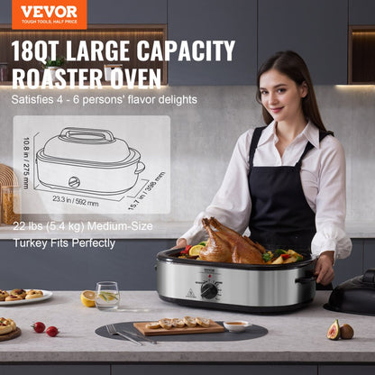 CKRVRS14-BHD - 18 QT Electric Roaster with Self-Basting Lid & Glass Window