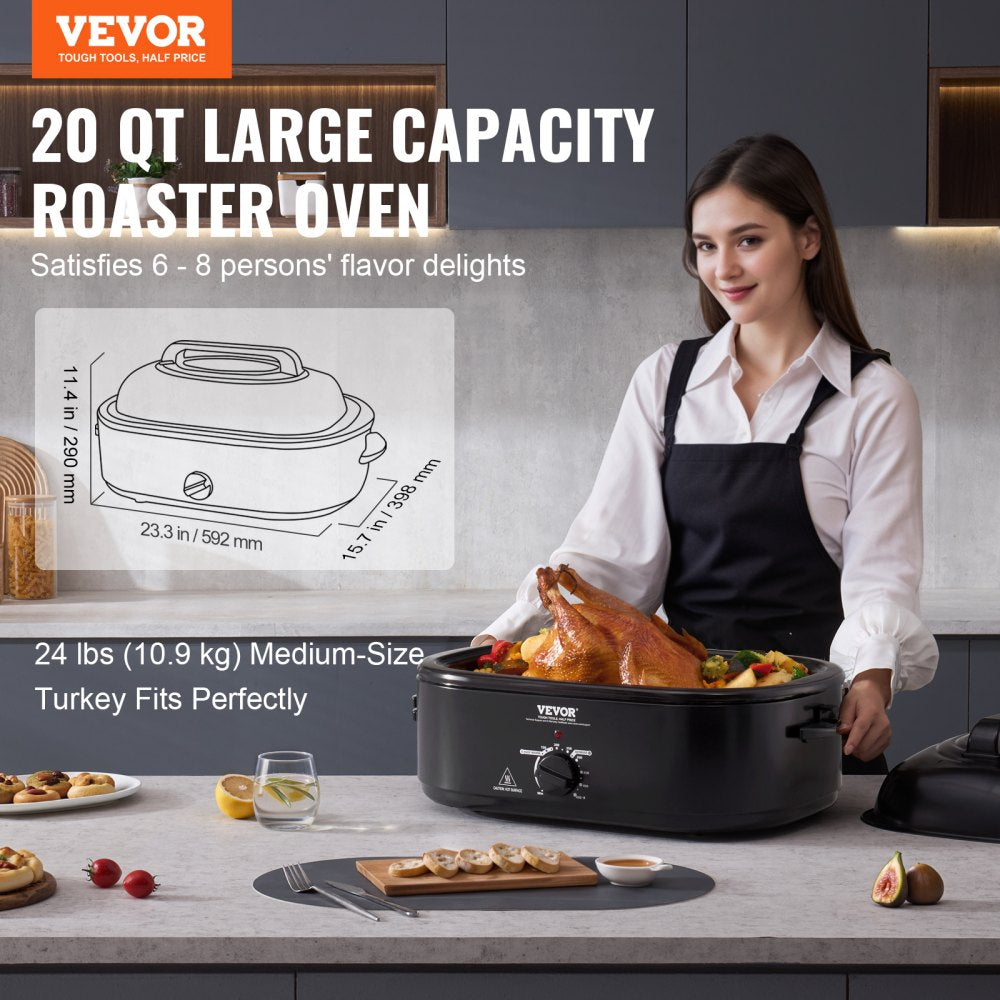 RO162 - 20 QT VEVOR Electric Roaster with Self-Basting Lid & Glass Window