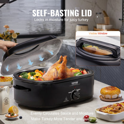 RO162 - 20 QT VEVOR Electric Roaster with Self-Basting Lid & Glass Window