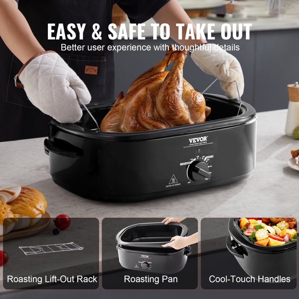 RO162 - 20 QT VEVOR Electric Roaster with Self-Basting Lid & Glass Window
