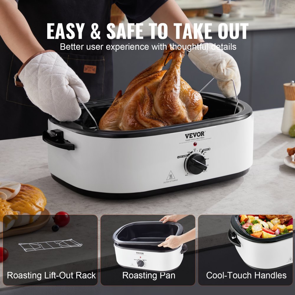 RO180 - 22 QT Electric Turkey Roaster with Self-Basting Lid and Glass Window