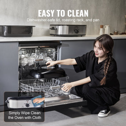 RO188 - 22QT Stainless Steel Turkey Roaster Oven with Self-Basting Lid