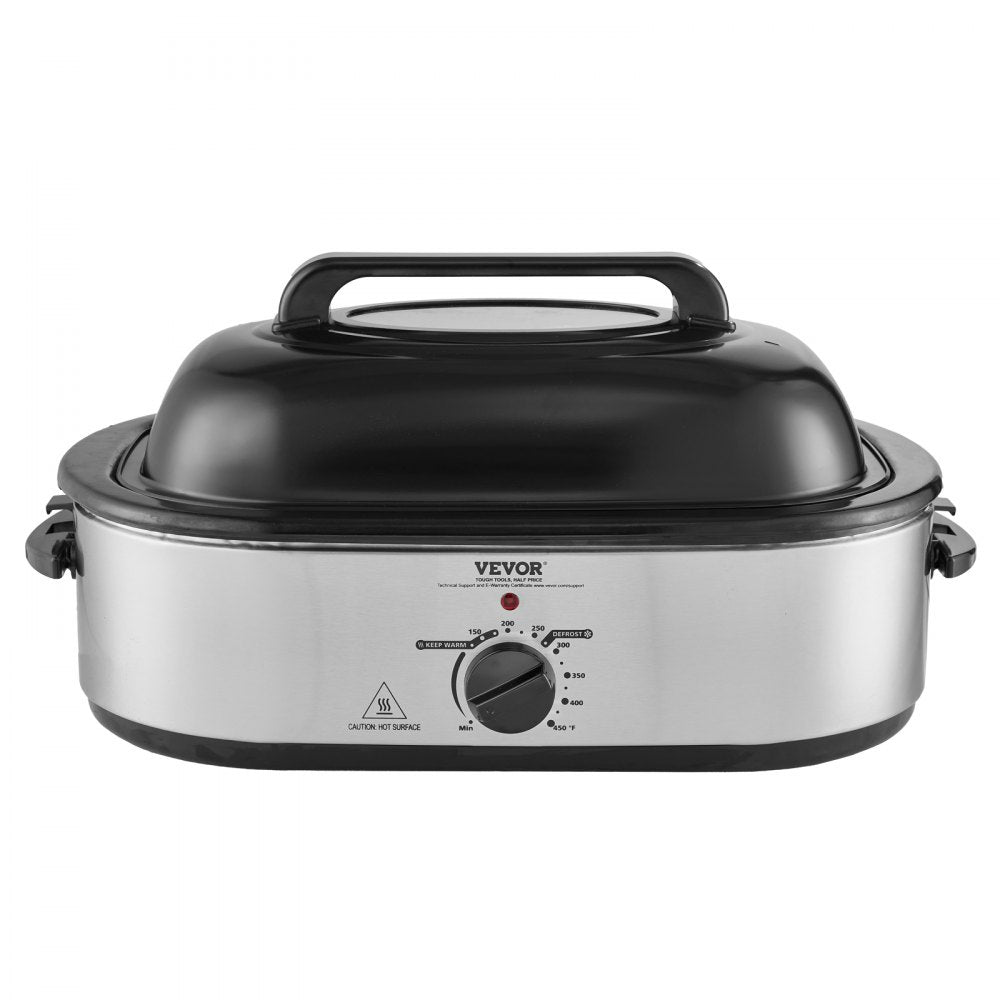 RO188 - 22QT Stainless Steel Turkey Roaster Oven with Self-Basting Lid