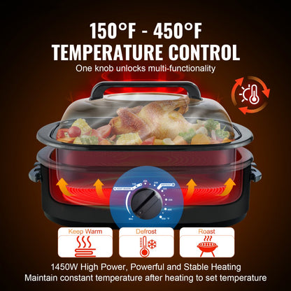 RO200 - 24QT VEVOR Electric Roaster Oven with Self-Basting Lid