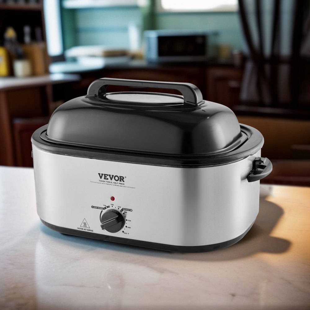 RO2 - 24 QT VEVOR Turkey Roaster with Self-Basting Lid & Glass Window