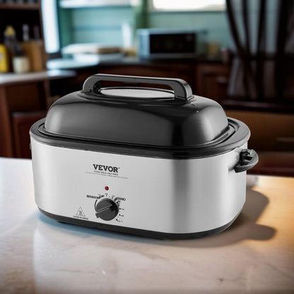 RO2 - 24 QT VEVOR Turkey Roaster with Self-Basting Lid & Glass Window