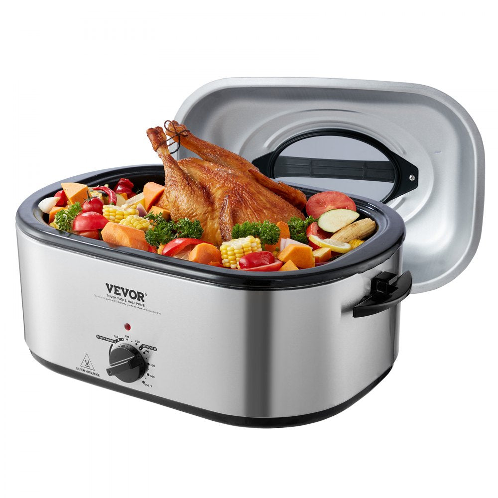 RO2 - 24 QT VEVOR Turkey Roaster with Self-Basting Lid & Glass Window