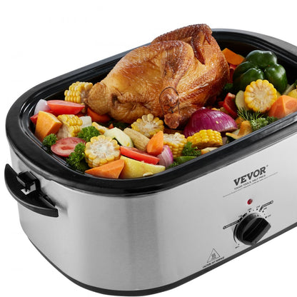 RO2 - 24 QT VEVOR Turkey Roaster with Self-Basting Lid & Glass Window