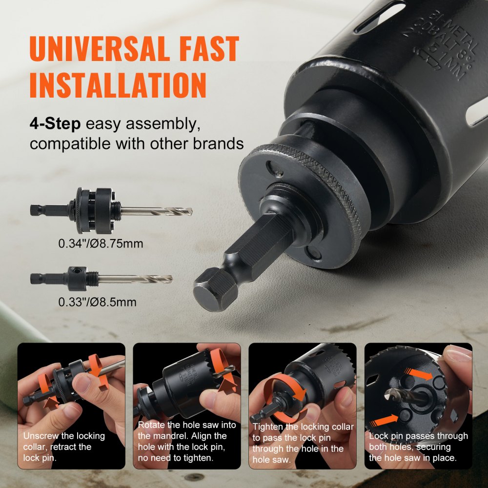 RD03-4002 - 18-Piece Hole Saw Kit for Wood, Plastic & Iron