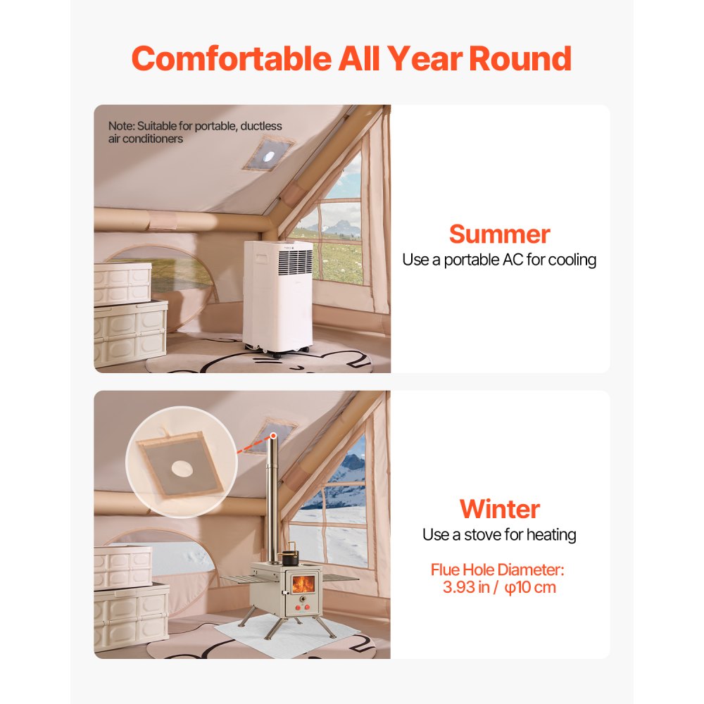 ZJTM1358 - 65 Sq.Ft. Inflatable Tent for 3-5 People, Easy Setup