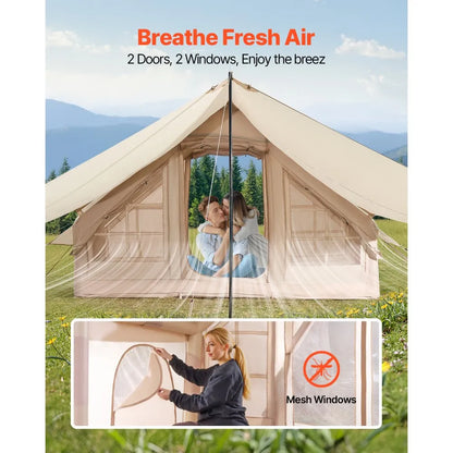 ZJTM1359 - 65 sq.ft. Inflatable Camping Tent for 3-5 People with Canopy