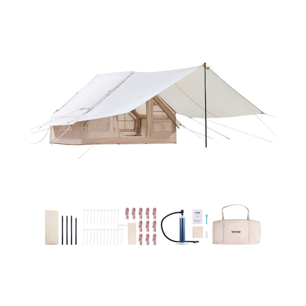 ZJTM1359 - 65 sq.ft. Inflatable Camping Tent for 3-5 People with Canopy