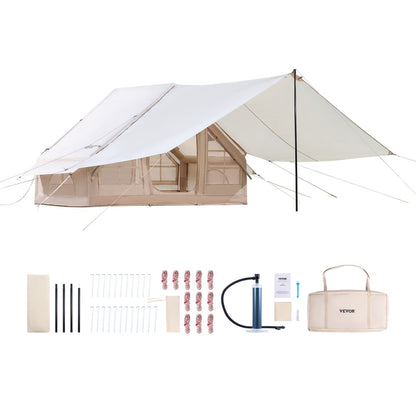 ZJTM1359 - 65 sq.ft. Inflatable Camping Tent for 3-5 People with Canopy