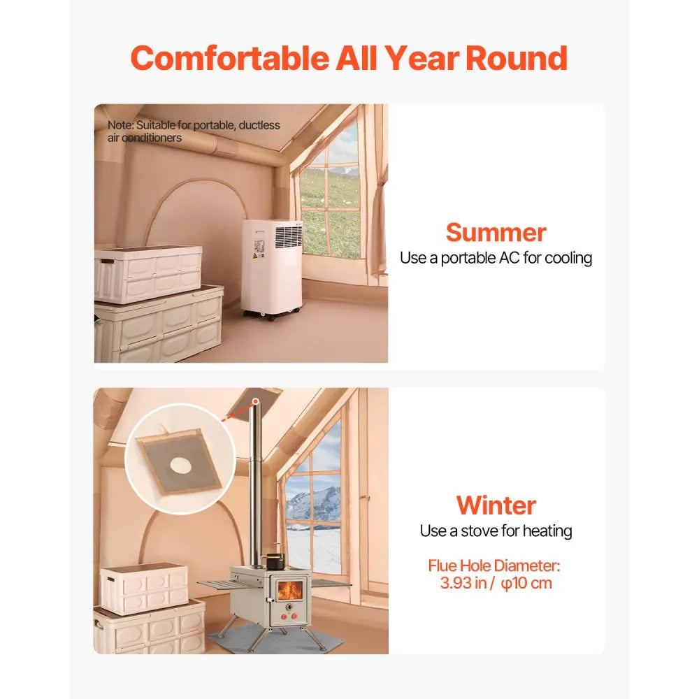 ZJTM1360 - Spacious 97 sq.ft Inflatable Tent for 4-6 People with Pump