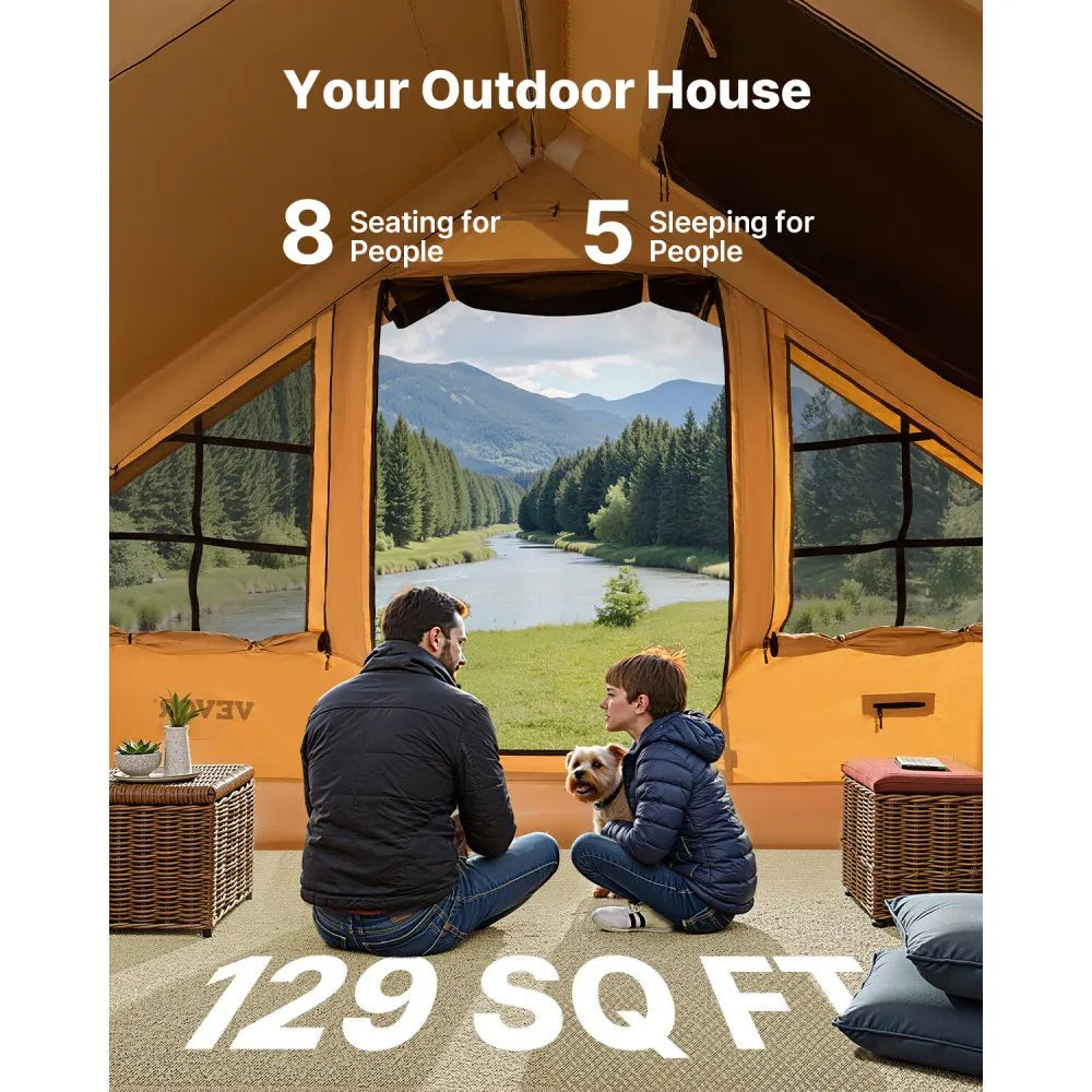 121010-12-331-08C - Spacious 129 sq.ft Inflatable Tent for 5-8 People