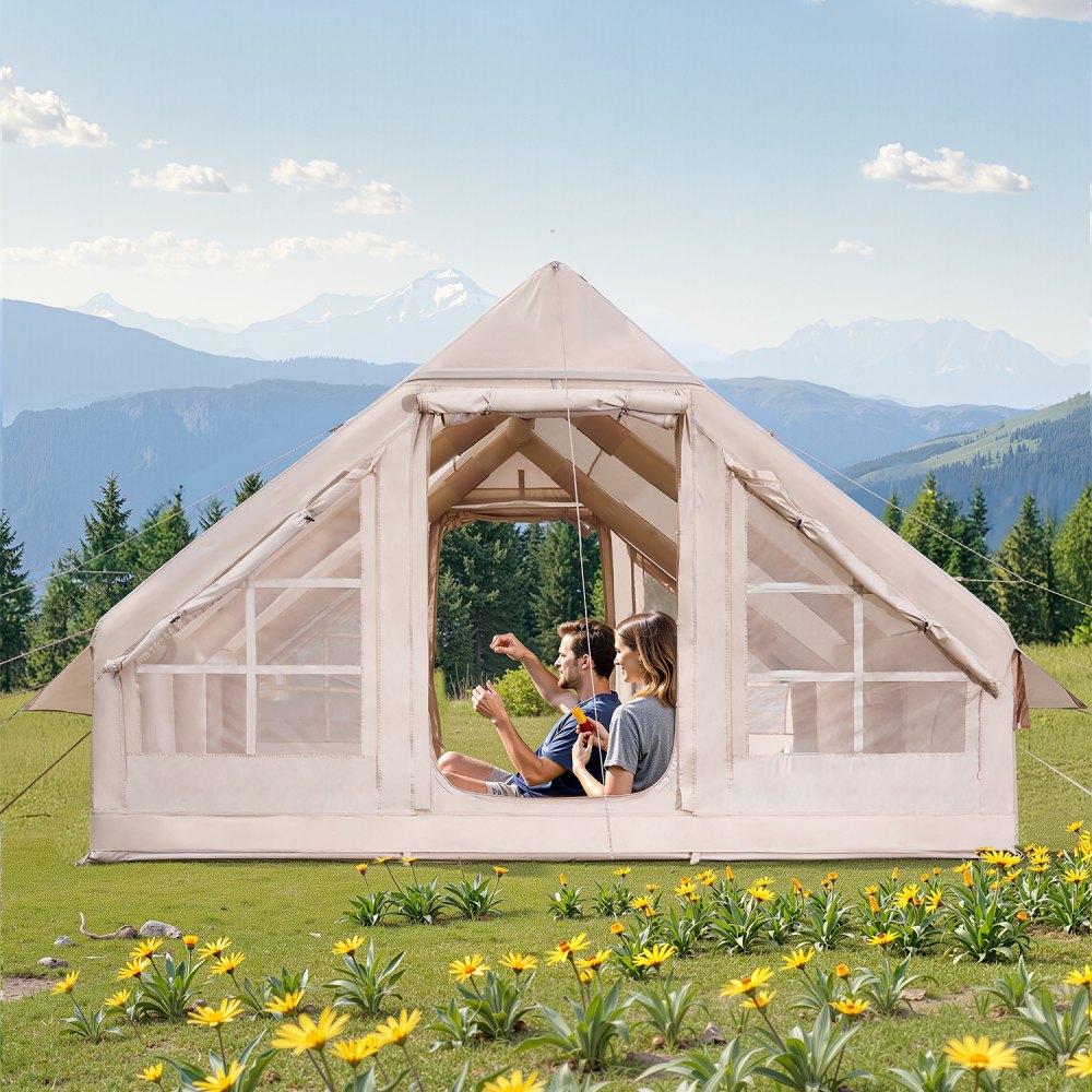 ZJTM1361 - Spacious 129 sq.ft Inflatable Tent for 5-8 People Outdoor Comfort