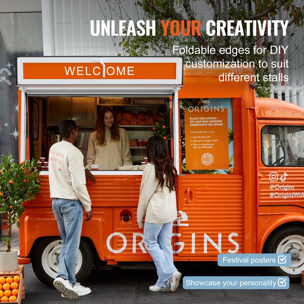 zdfwck - 60"L x 36"W Heavy-Duty Concession Window for Food Trucks