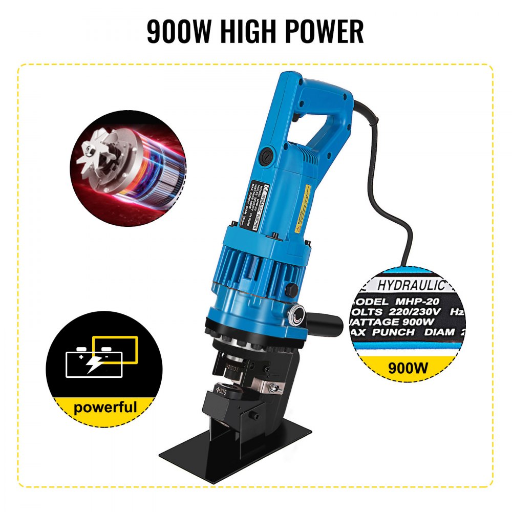 MPH-20 - Powerful 900W Hydraulic Hole Puncher for 1/4" Materials