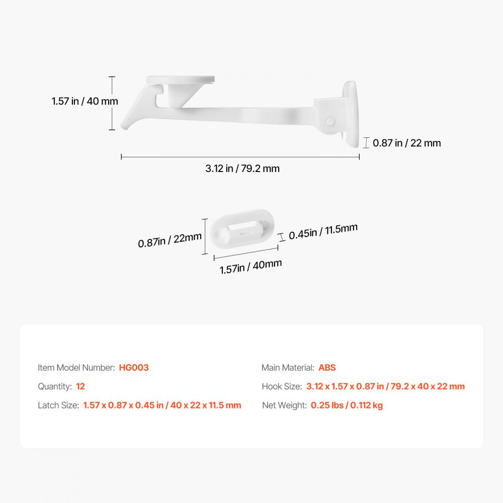 HG003 - Child Safety Cabinet Locks - Easy Install & Invisible Design