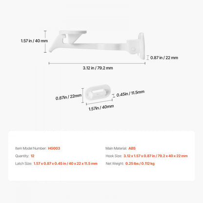HG003 - Child Safety Cabinet Locks - Easy Install & Invisible Design